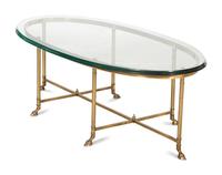 A Labarge Brass and Glass Coffee Table