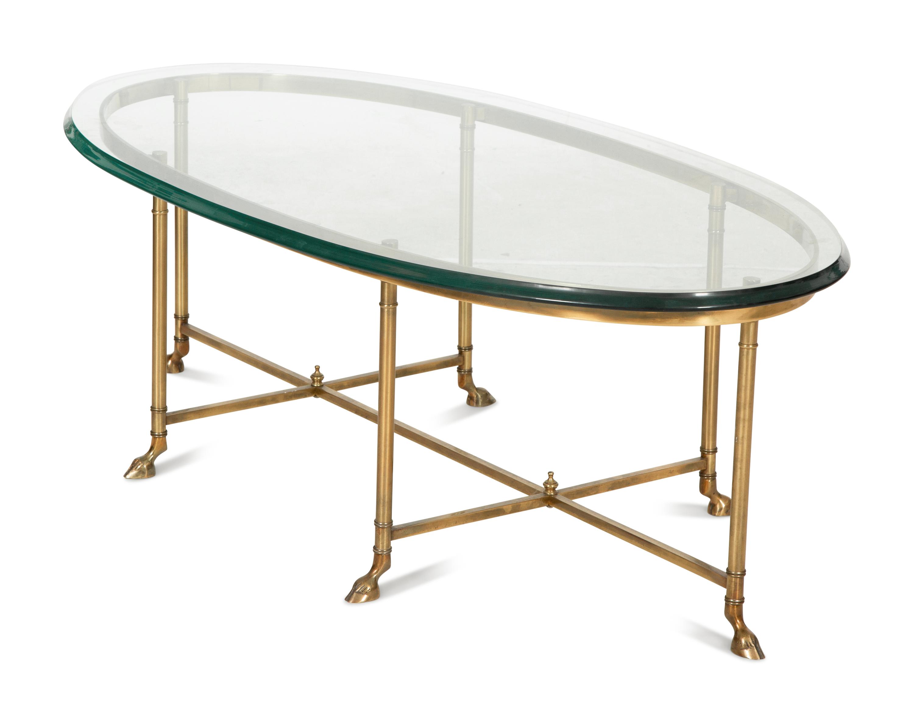 A Labarge Brass and Glass Coffee Table