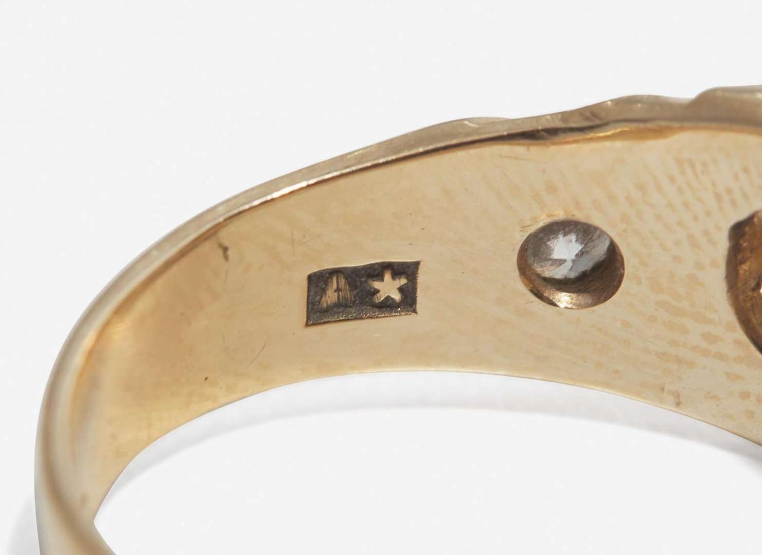A Ladies 14K Yellow Gold and Diamond Ring