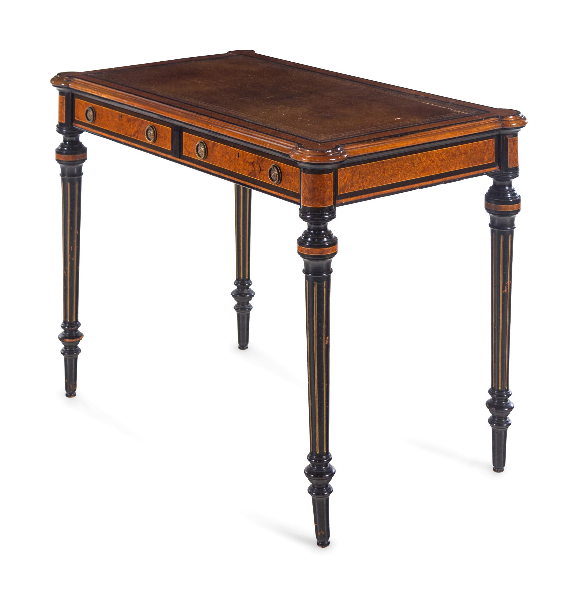 A Napoleon III Parcel Ebonized Escritoire