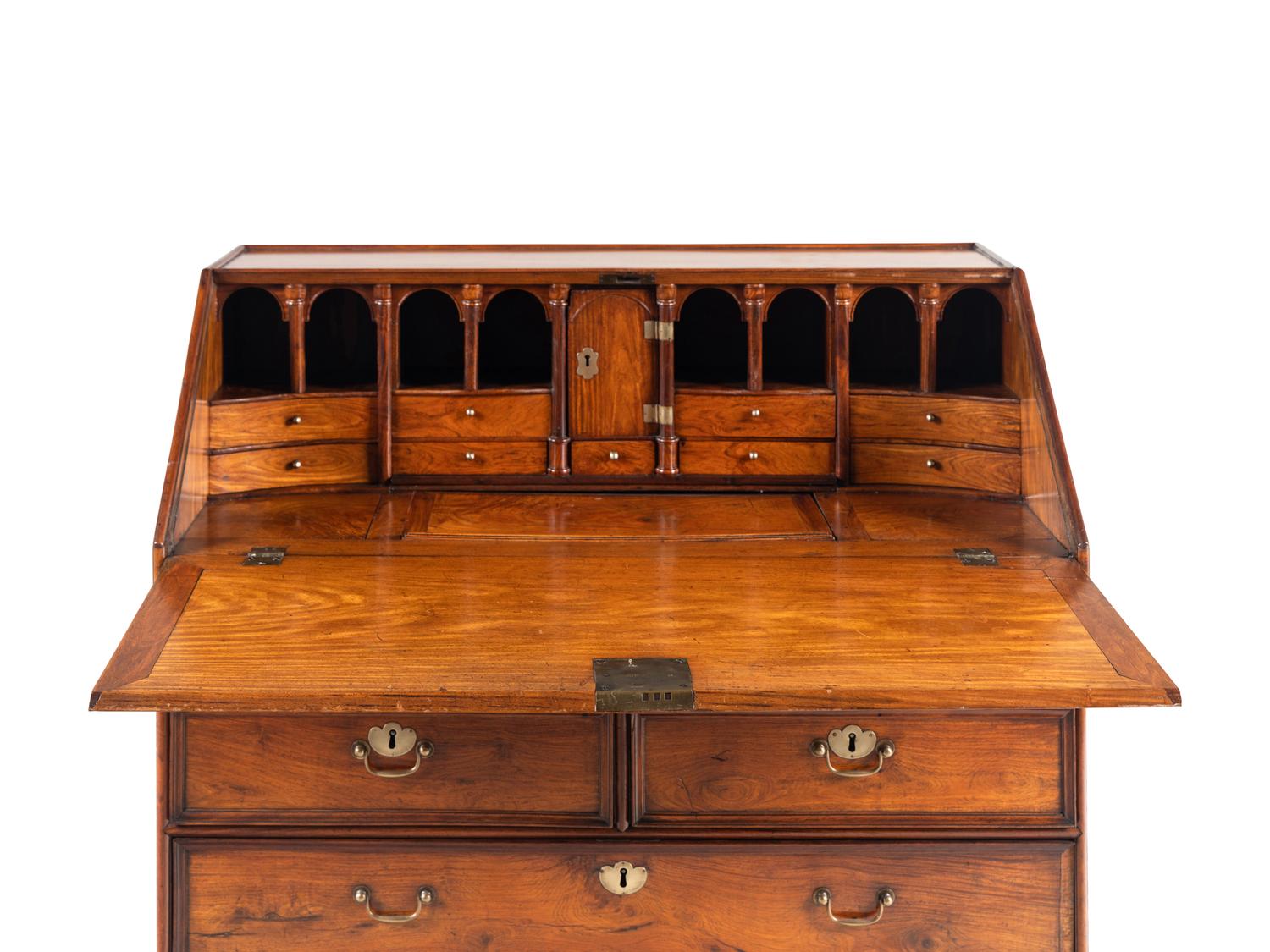 An Anglo-Indian Padouk Slant-Front Bureau