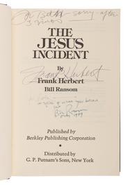 HERBERT, Frank (1920-1986) and Bill RANSOM (b. 1945). The Jesus Incident . New York: Berkley Publishing Corporation for G.P. Putnam's Sons, 1979.