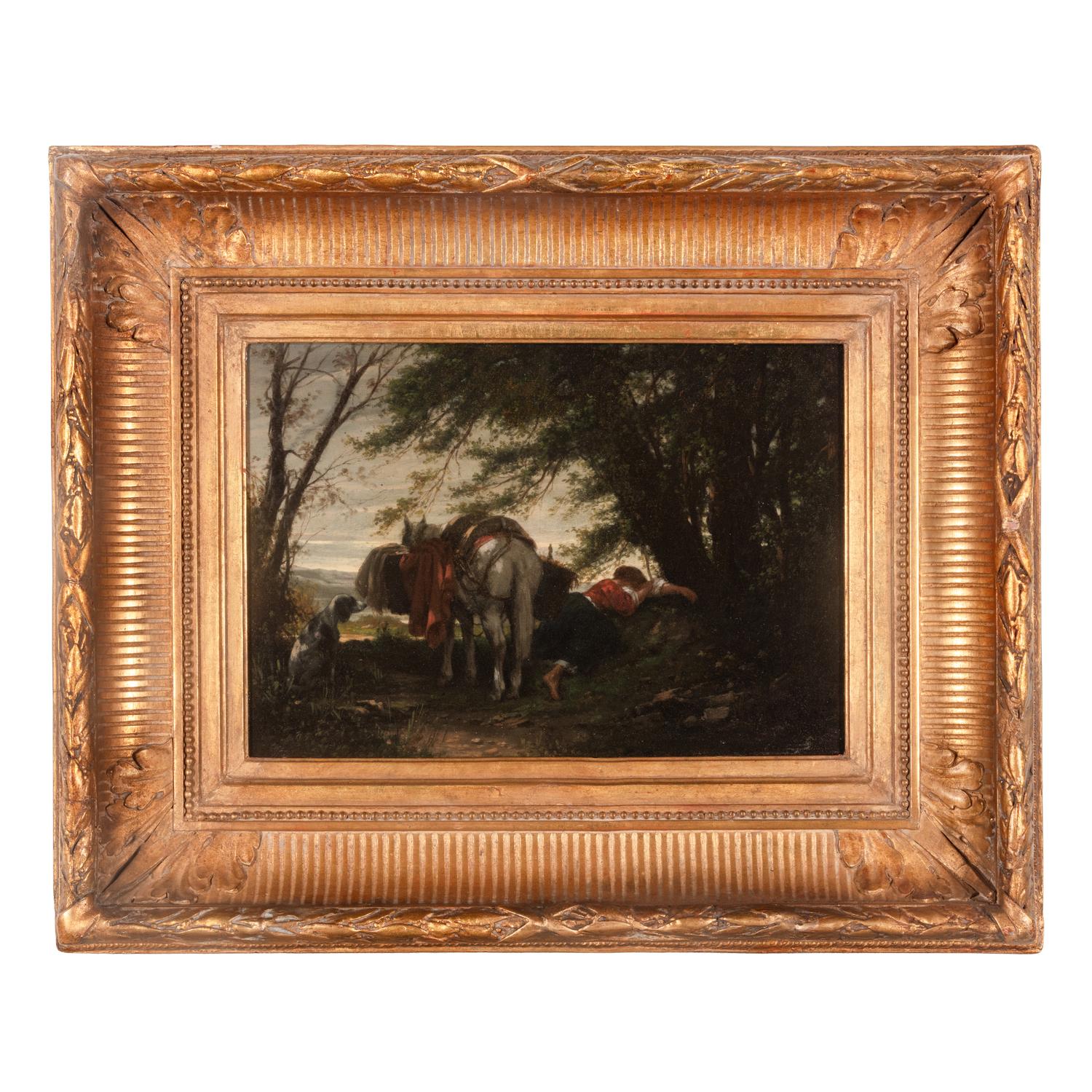 Léon Légat (French, b. 1829) — La Sieste en Forêt