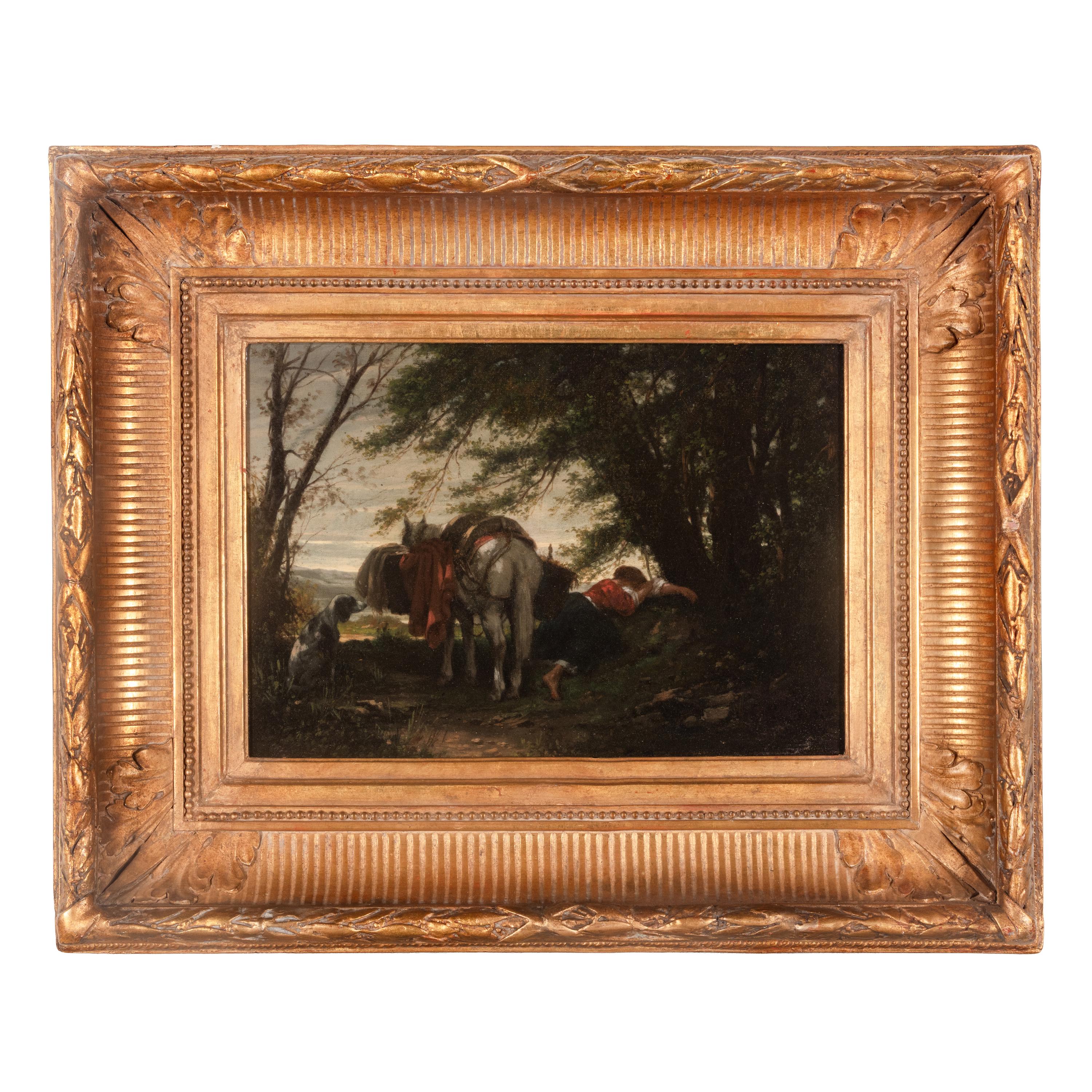 Léon Légat (French, b. 1829) — La Sieste en Forêt
