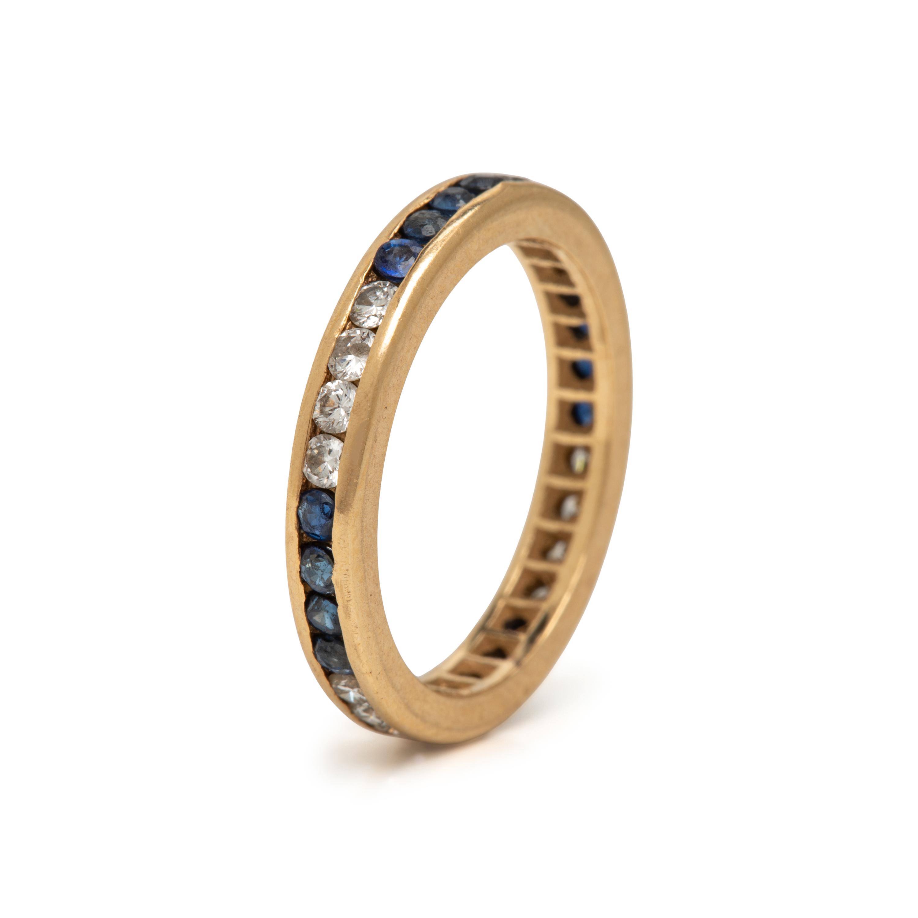 Pair of Sapphire and Diamond Eternity Bands