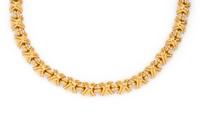 TIFFANY & CO., YELLOW GOLD 'X' NECKLACE