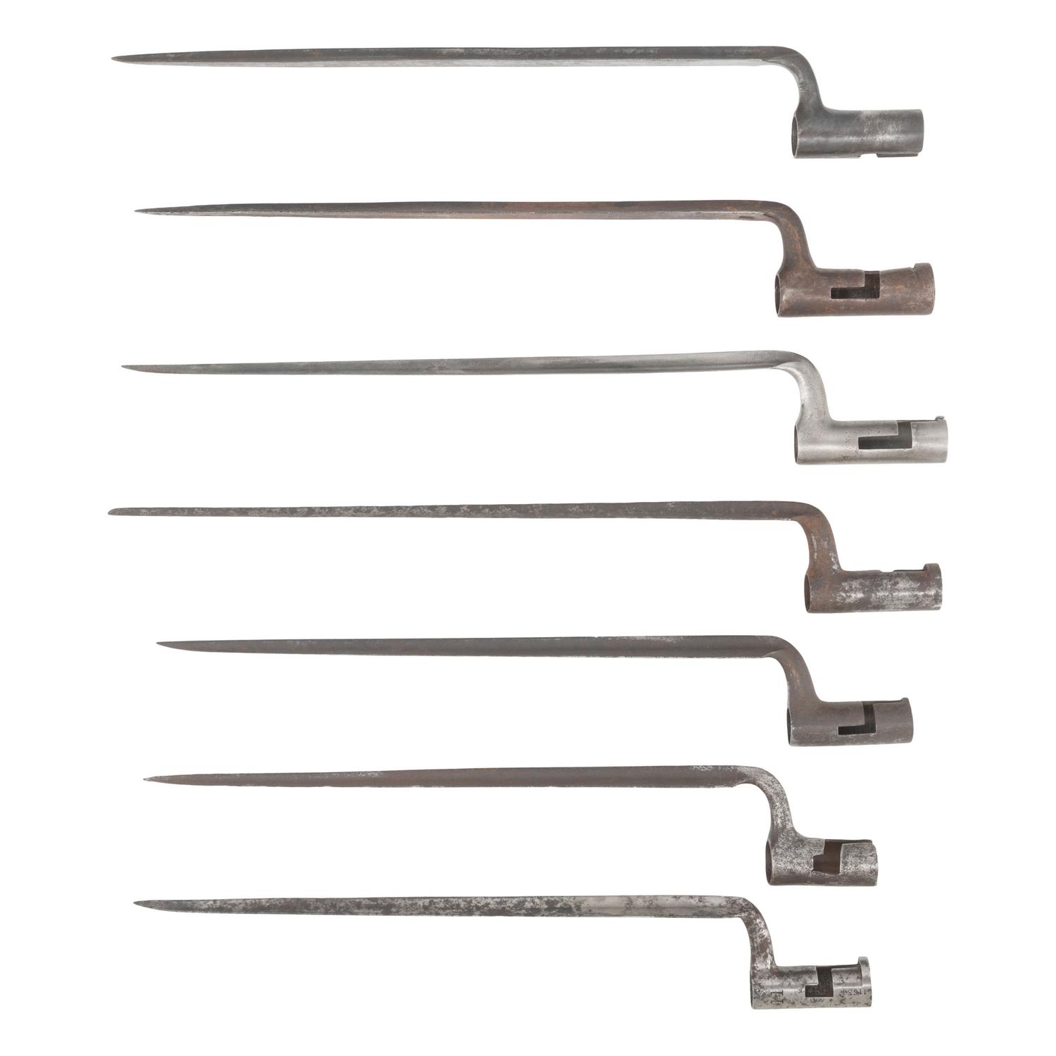 Group of 7 US Federal Era through Pre-1816 US Socket Bayonets