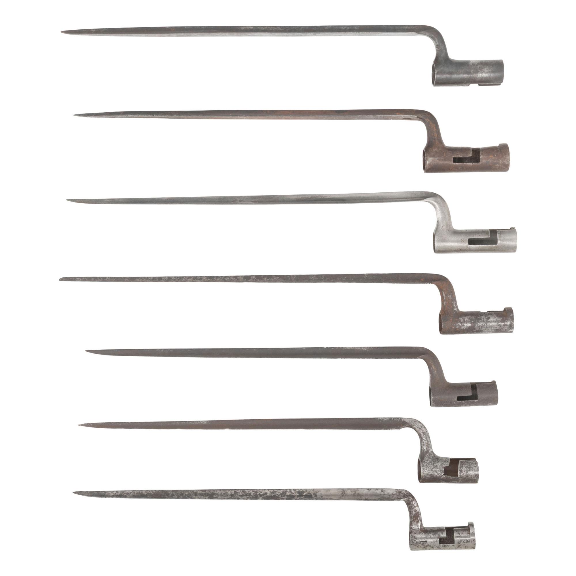 Group of 7 US Federal Era through Pre-1816 US Socket Bayonets