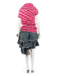 Junya Watanabe Thick Cowlneck Sweater and Reconstructed Jeans Skirt, Fall/Winter 2004