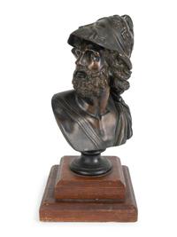 A Patinated Bronze Bust of Menelaeus — AFTER THE ANTIQUE