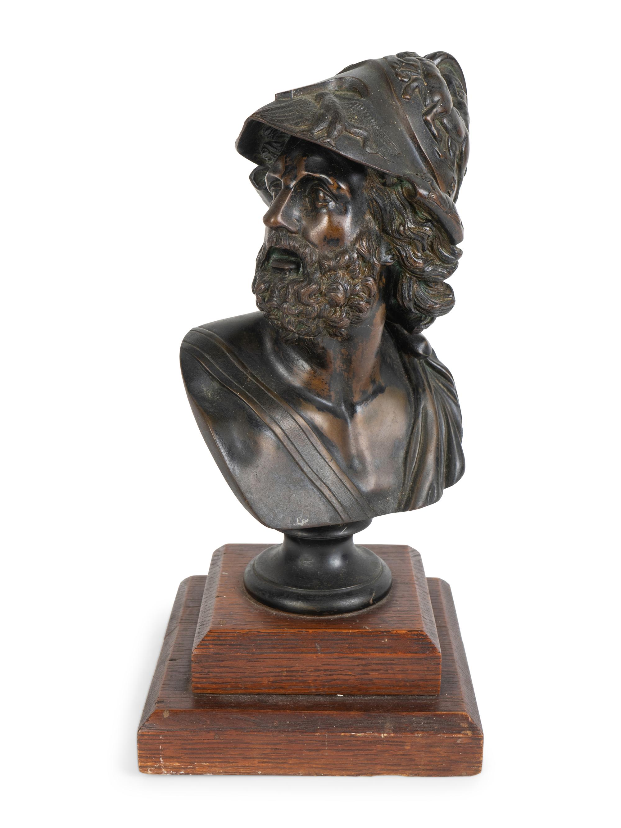 A Patinated Bronze Bust of Menelaeus — AFTER THE ANTIQUE