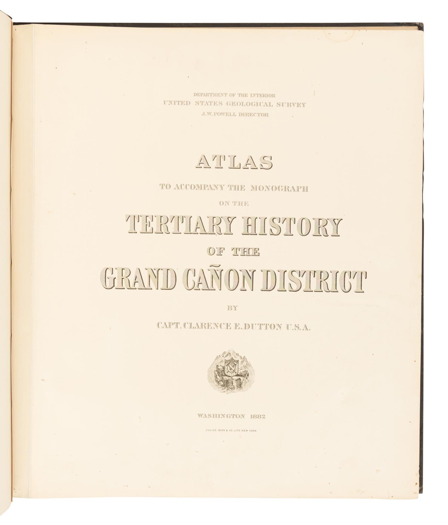 [Americana] Dutton, Clarence Edward. Tertiary History of the Grand Cañon District