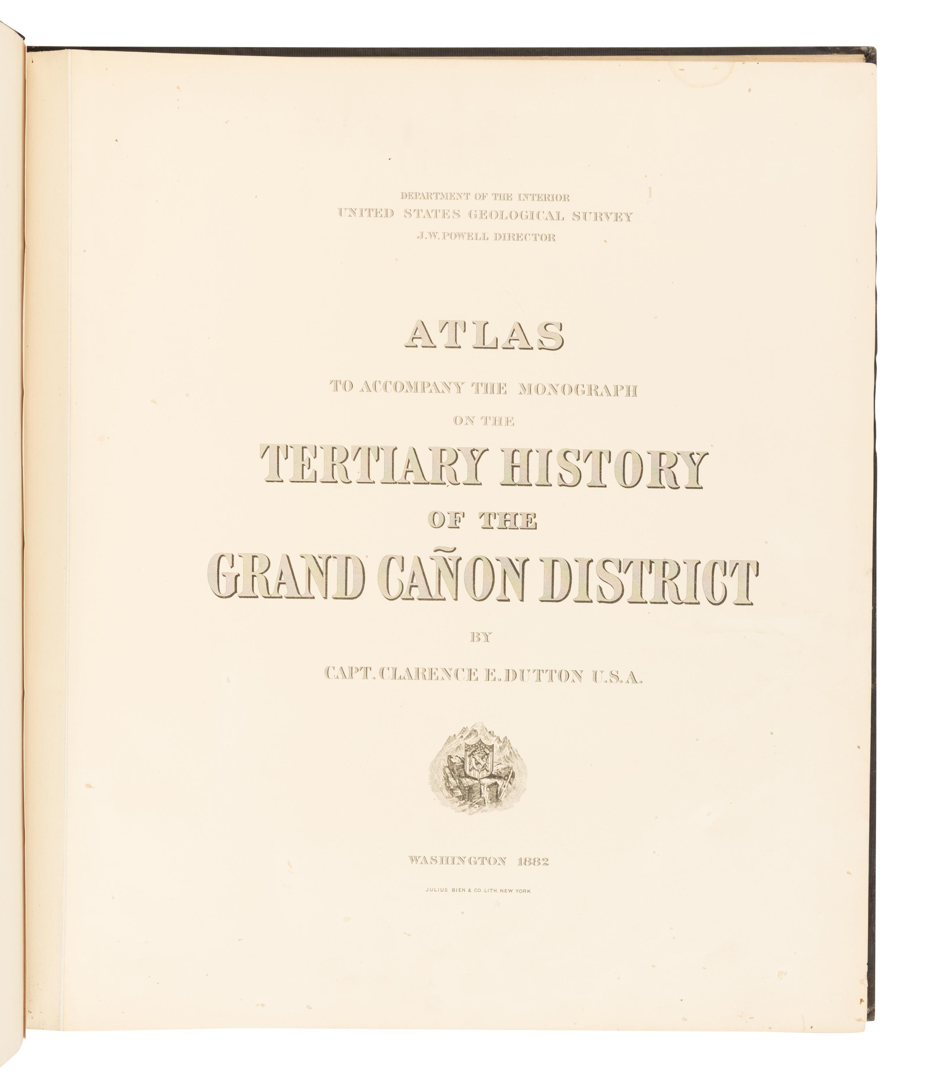 [Americana] Dutton, Clarence Edward. Tertiary History of the Grand Cañon District