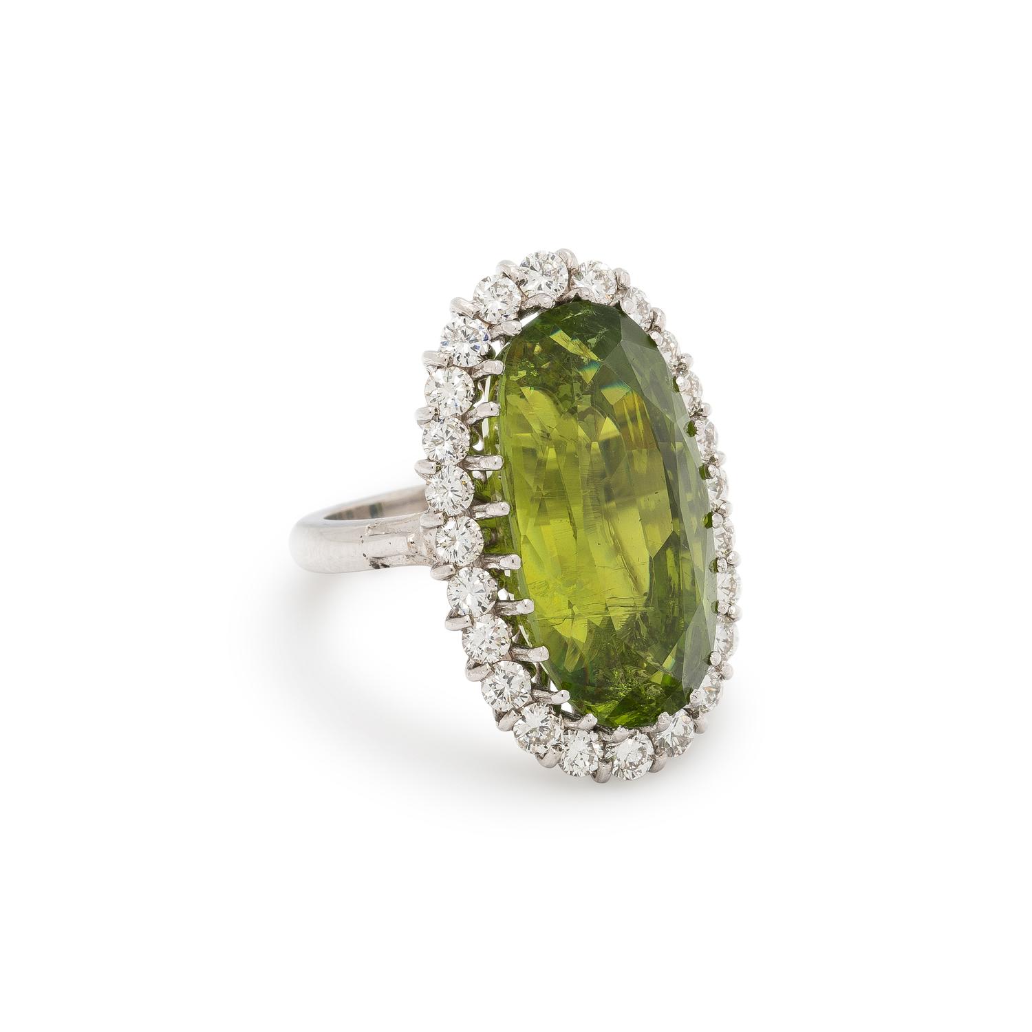 PERIDOT AND DIAMOND RING