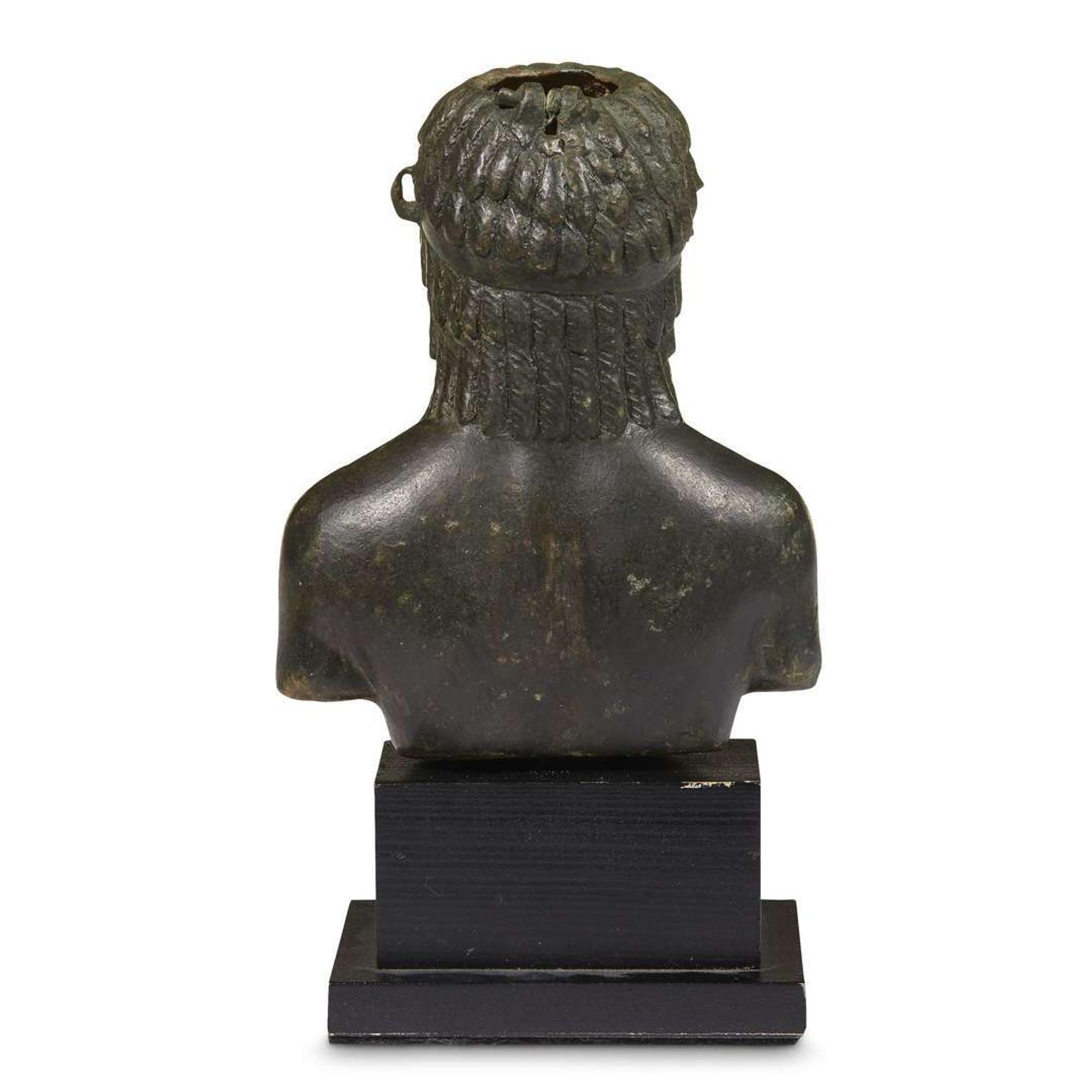 ROMAN BALSAMARIUM IN THE FORM OF A BUST OF ANTINOUS 2nd Century AD
