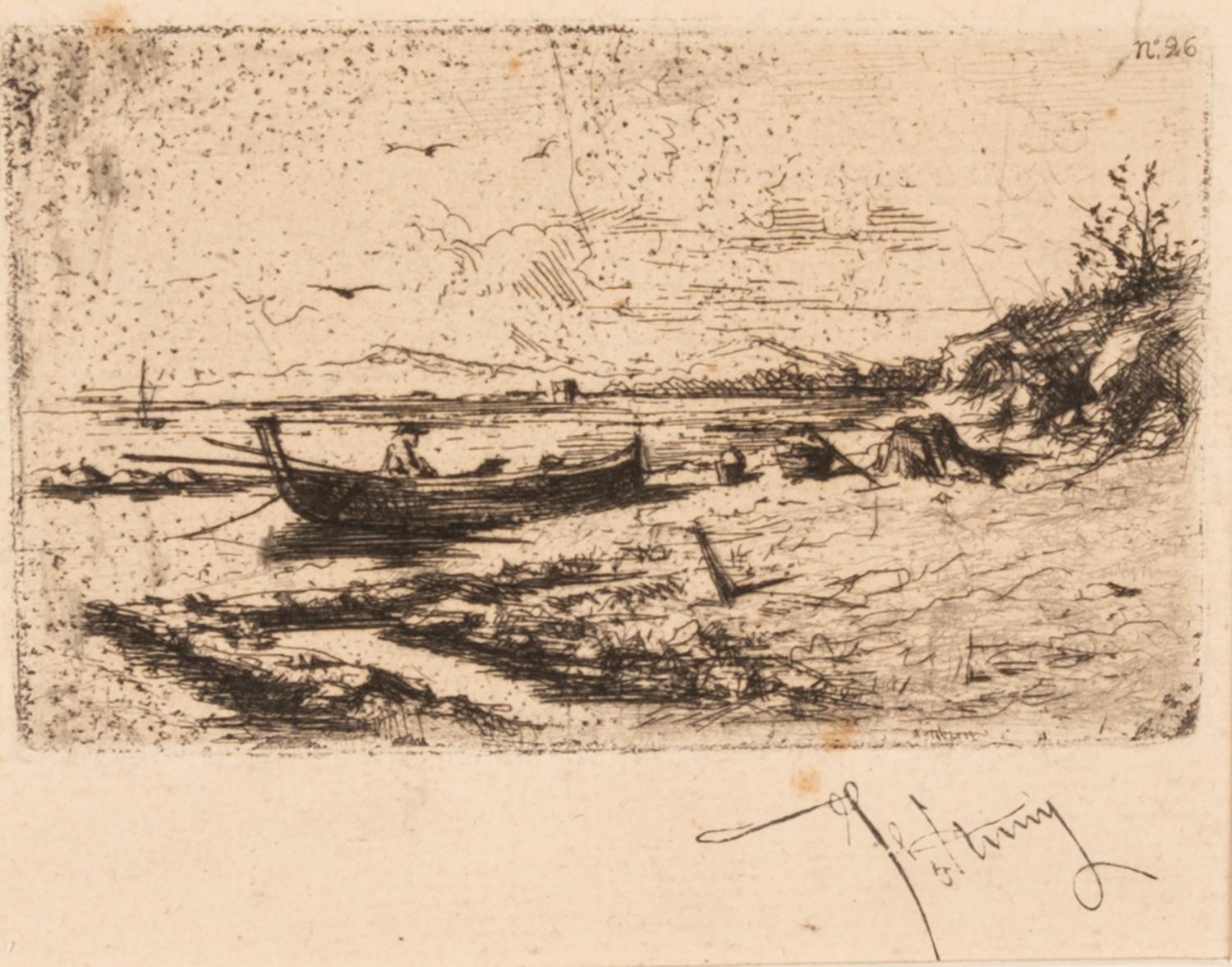 Mariano Fortuny y Carbó, (Spanish, 1838-1874), A group of three works: Deux Cardinaux, Landscape, and Une rue de Seville
