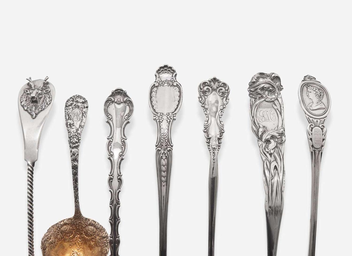 An assembled collection of seven sterling silver ladles, various makers, late 19th / early 20th century