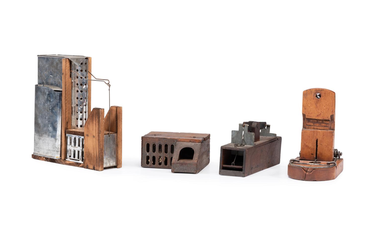 Four Primitive Mouse or Rat Traps