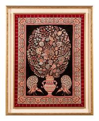 A Pair of Qum Silk and Wool Pictorial Rugs