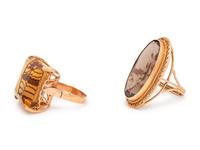 A Collection of Yellow Gold and Gemstone Rings,