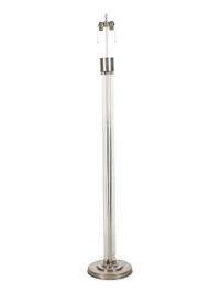 A French Nickeled Bronze and Lucite Floor Lamp