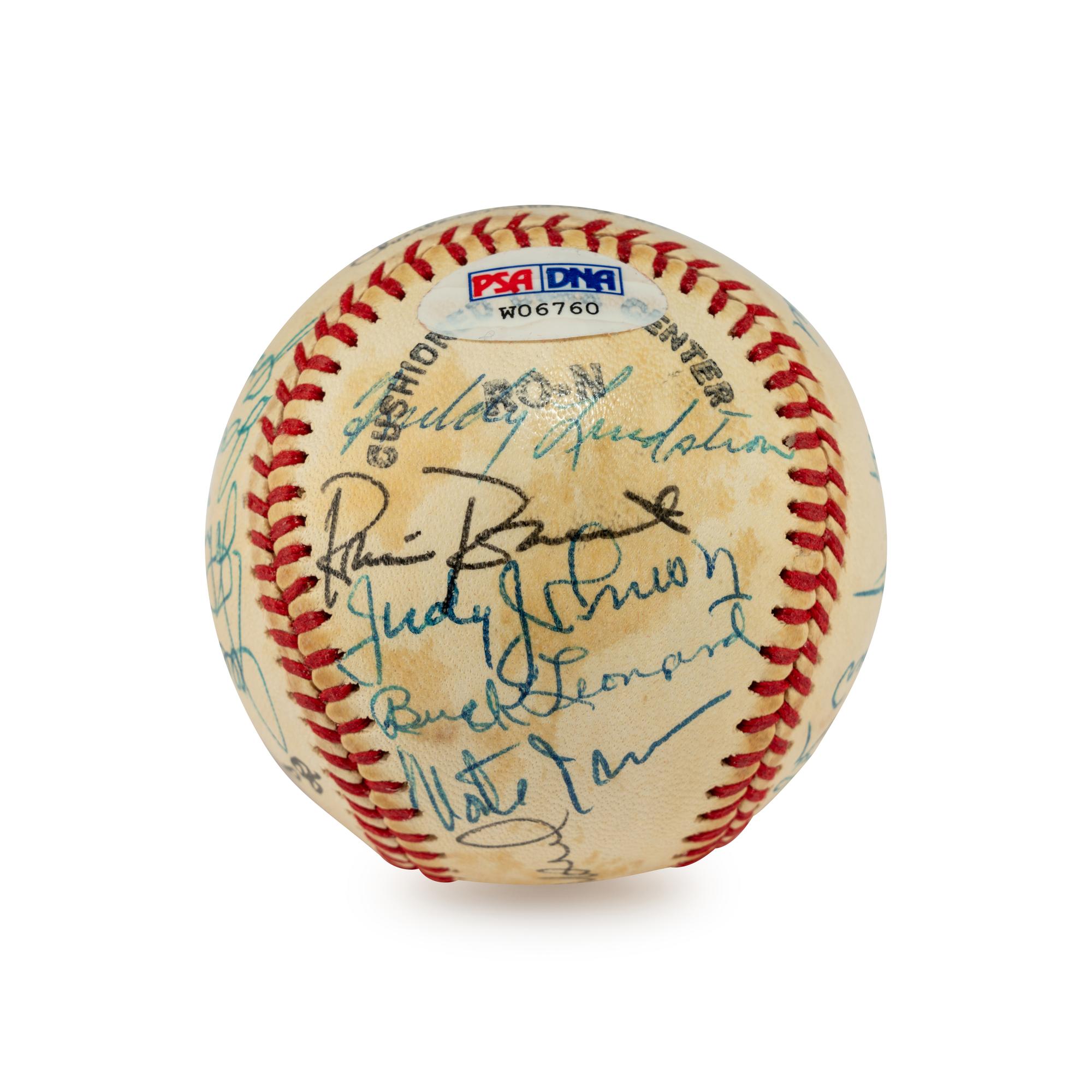 A Hall of Fame Multi Signed Autograph Baseball (PSA Sticker)