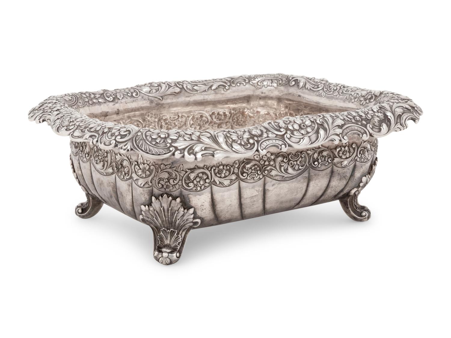 An American Silver Footed Basin