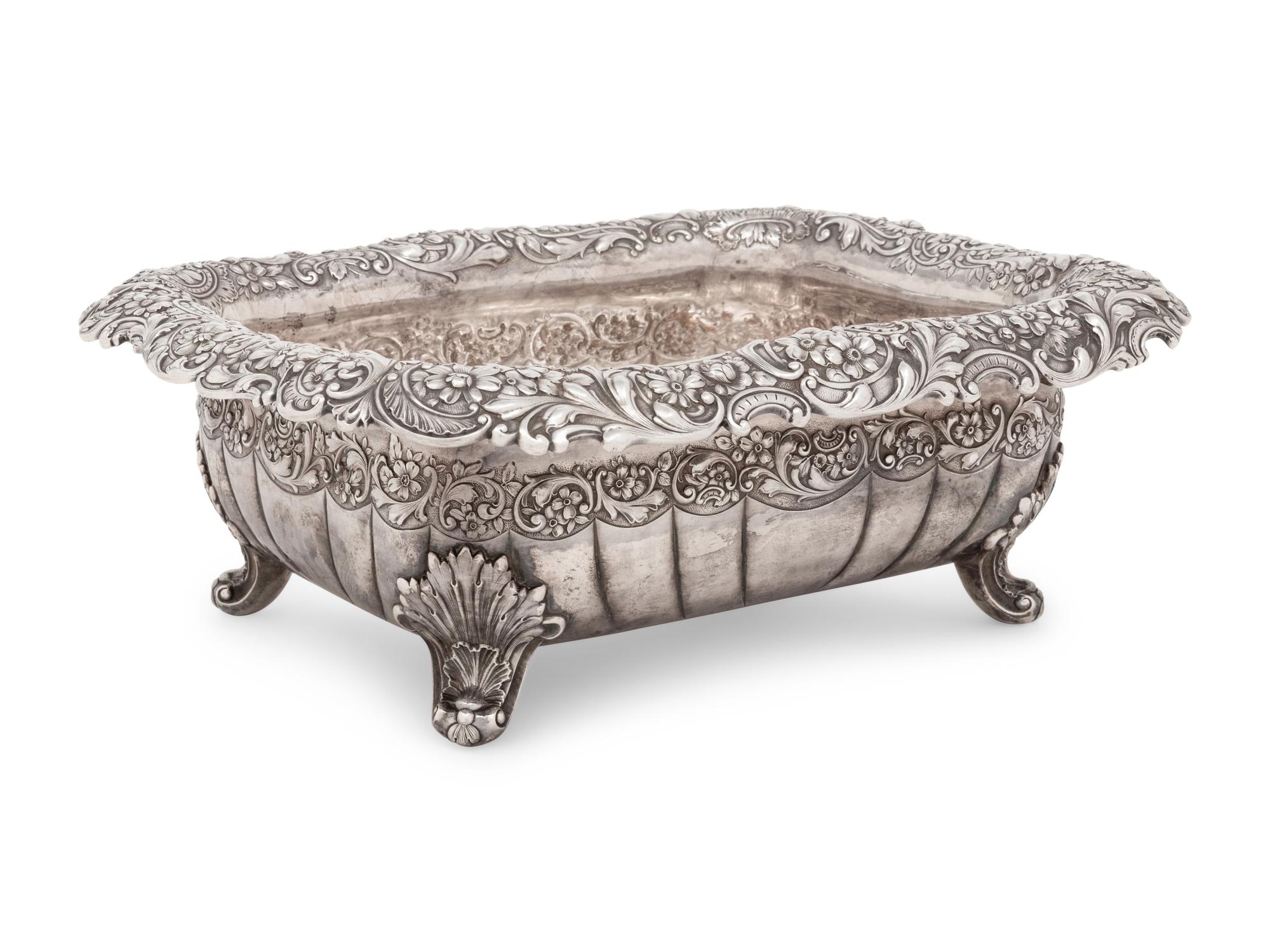 An American Silver Footed Basin