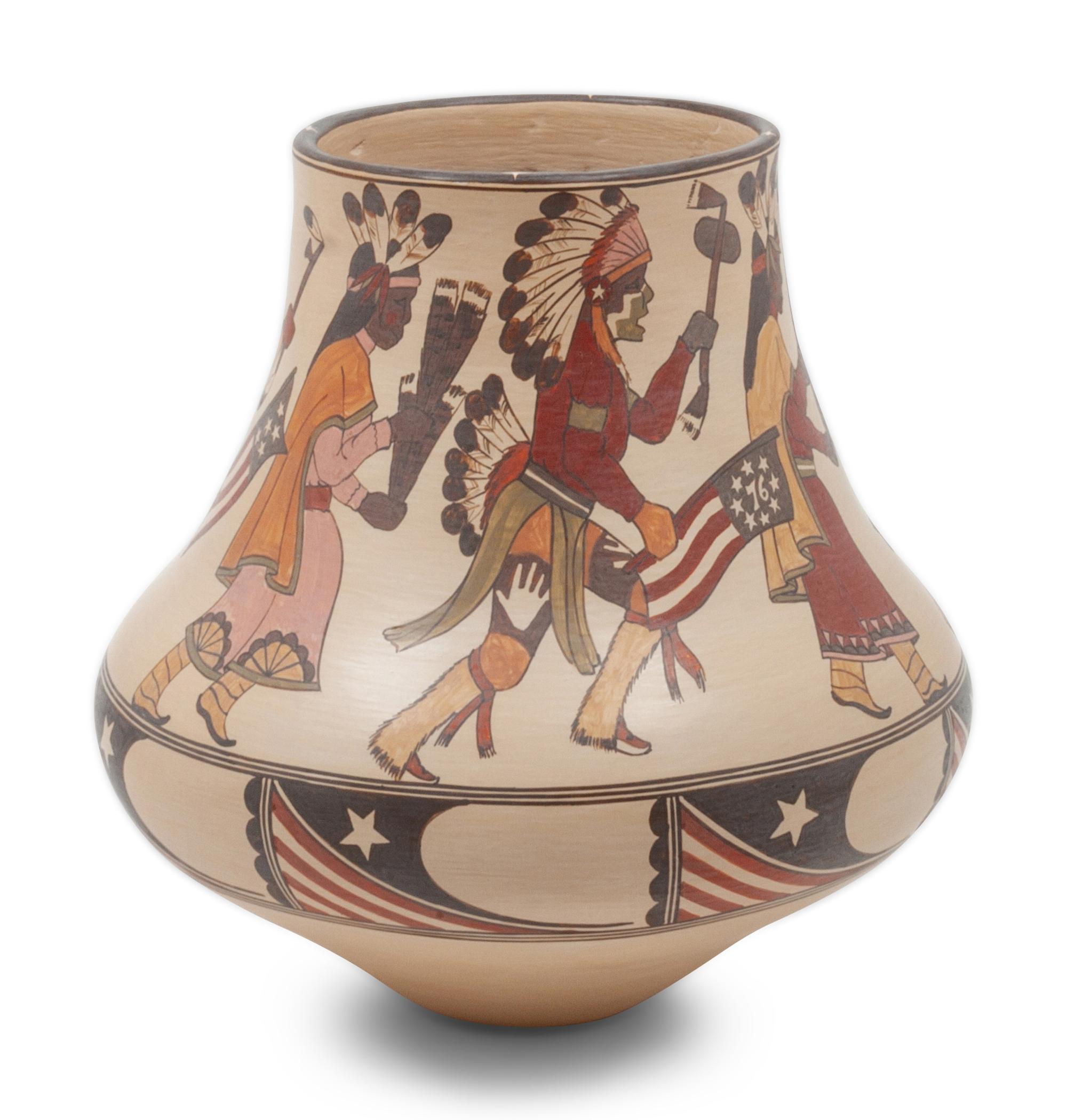 Polychrome Jar, depicting the Santa Clara Comanche Dance