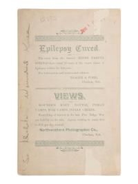 [LATE INDIAN WARS]. TRAGER & FORD, photographers. Boudoir photograph of General Nelson Miles and Buffalo Bill Cody at Wounded Knee. Chadron, Nebraska: Northwestern Photographic Co., January 1891.