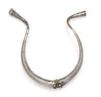 A Modernist Sterling Silver, Diamond and Sapphire "Omega" Necklace, Robert Pringle, Circa 1972, 76.80 dwts.