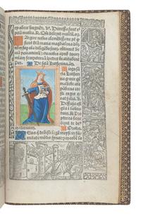 HORAE, Use of Rome. Hore beate marie virginis s[e]c[un]d[u]m usum ecclesie romane totaliter ad longum cum multis suffragiis et orationibus . Paris: Gilles Hardouin for Germain Hardouin, [ca 1521, calendar for 1521-1540].