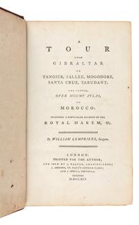 LEMPRIERE, William (d. 1834). A Tour from Gibraltar to Tangier, Sallee, Mogodore, Santa Cruz, Tarudant; and thence, Over Mount Atlas, t