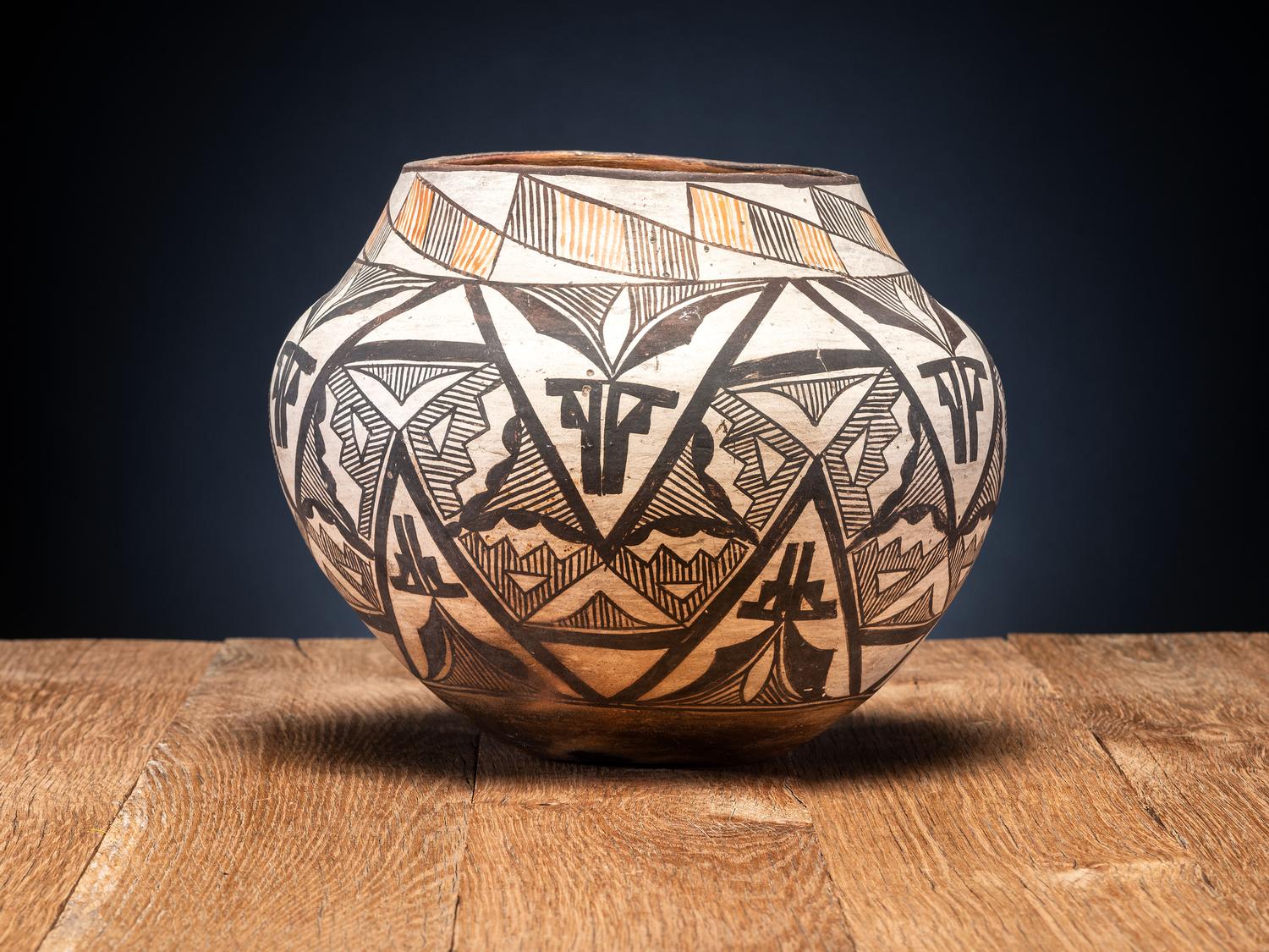 Acoma Polychrome Pottery Olla
