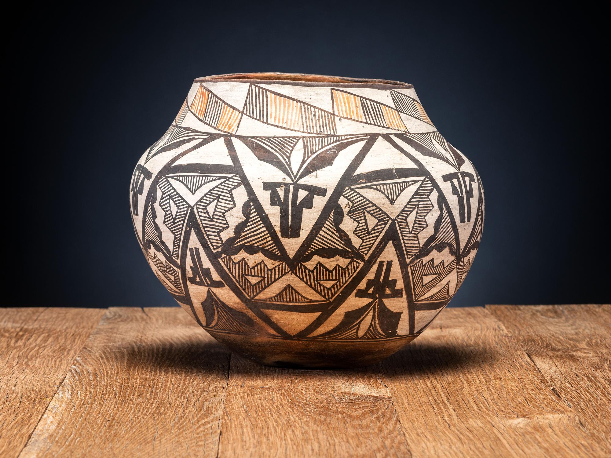 Acoma Polychrome Pottery Olla