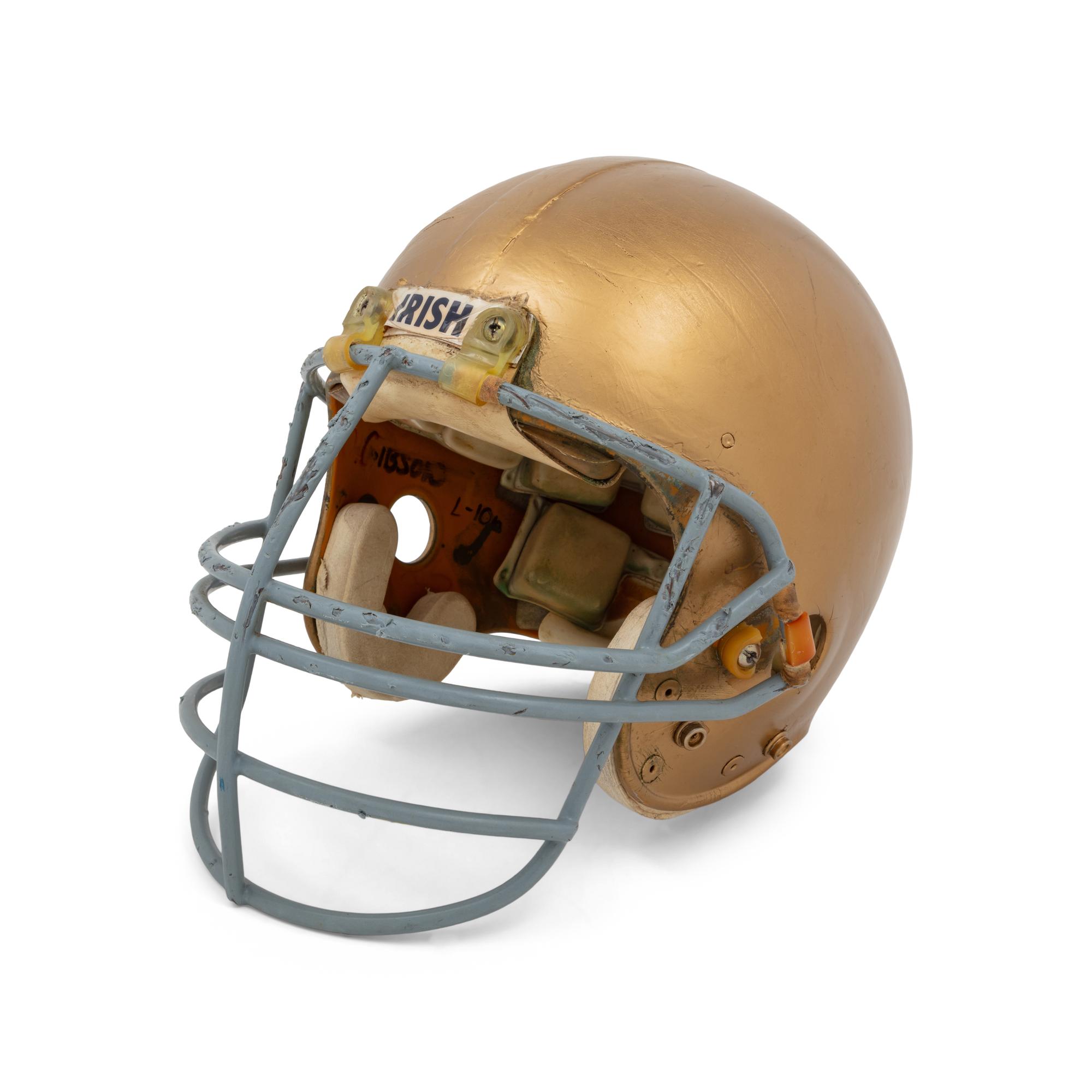 An Original Notre Dame Fighting Irish Game Used Football Helmet