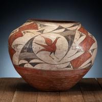 Zia Polychrome Pottery Olla, with Birds