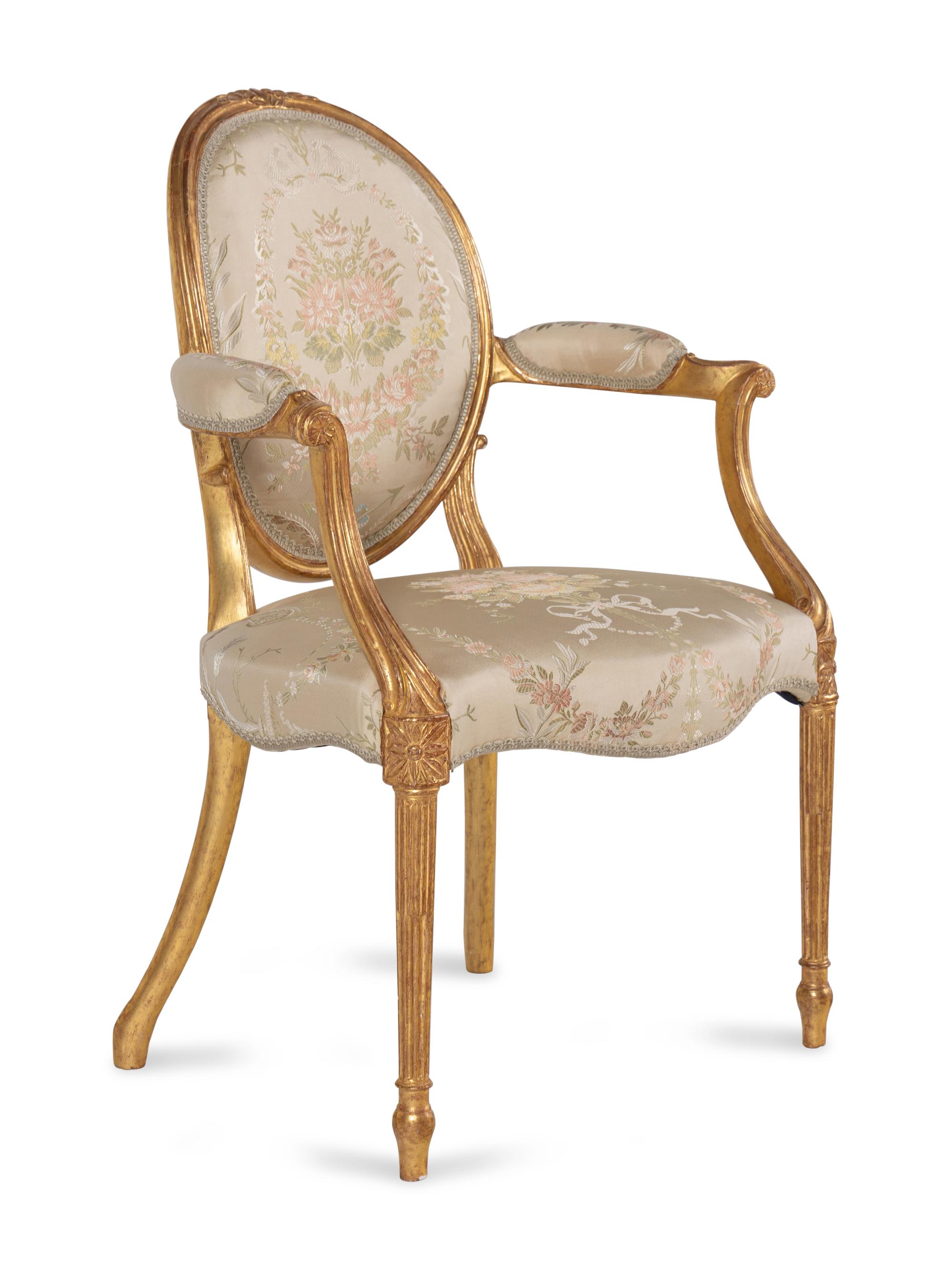 A George III Giltwood Armchair