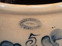 Three Cobalt Decorated Stoneware Crocks