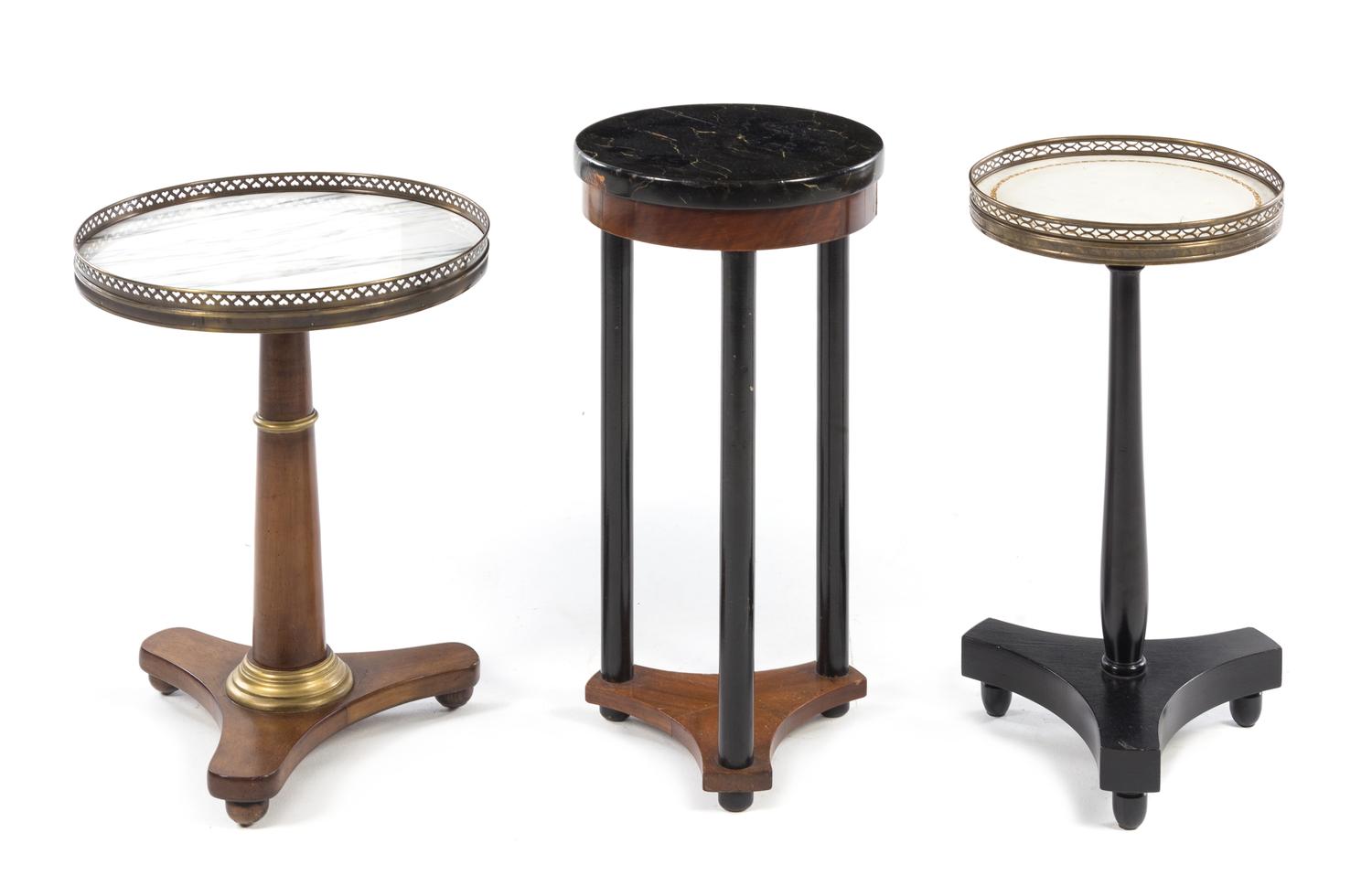 Three Occasional Tables Height of tallest 24 1/2 inches. — 20TH CENTURY