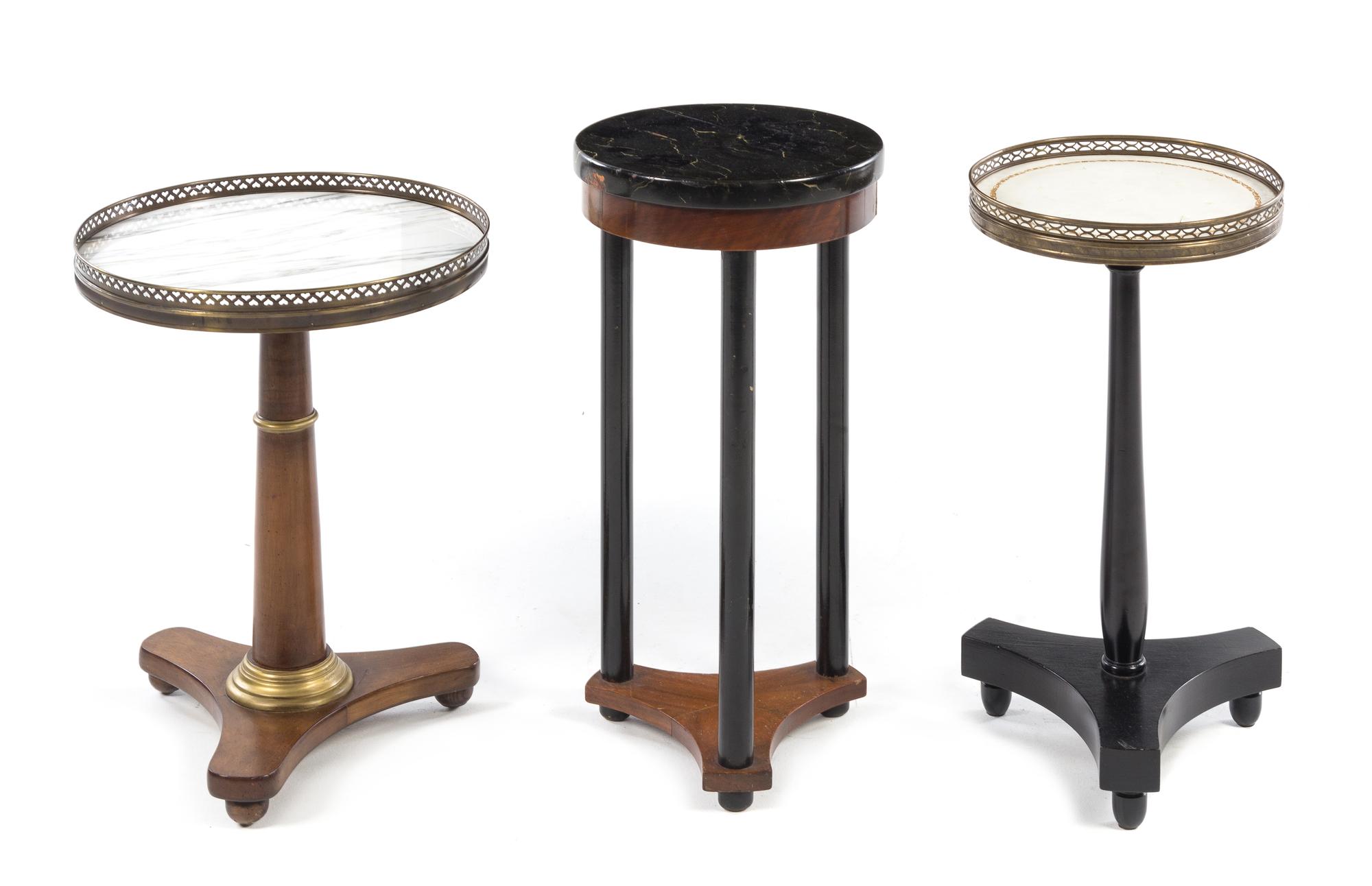 Three Occasional Tables Height of tallest 24 1/2 inches. — 20TH CENTURY