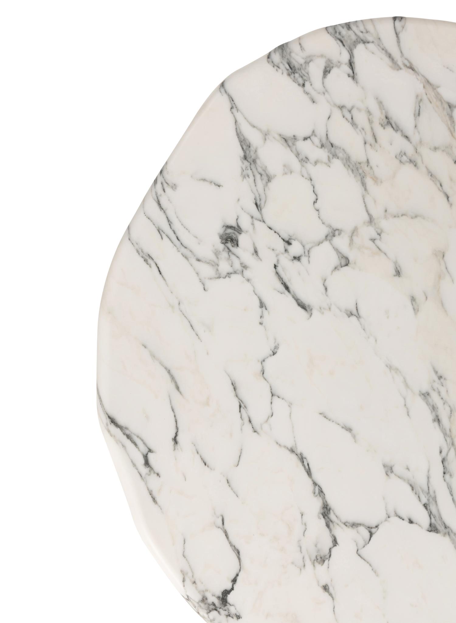 A Kara Mann for Baker Patinated Metal Marble-Top Low Table