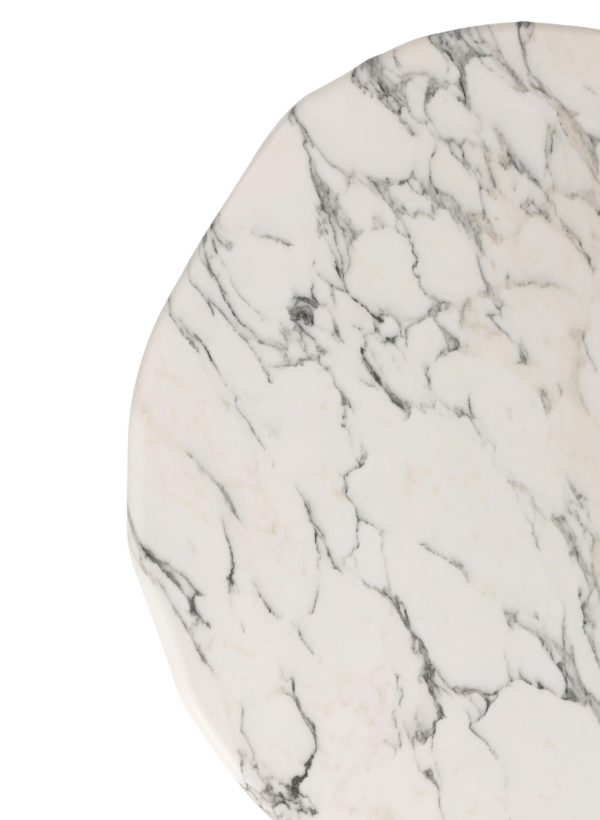 A Kara Mann for Baker Patinated Metal Marble-Top Low Table