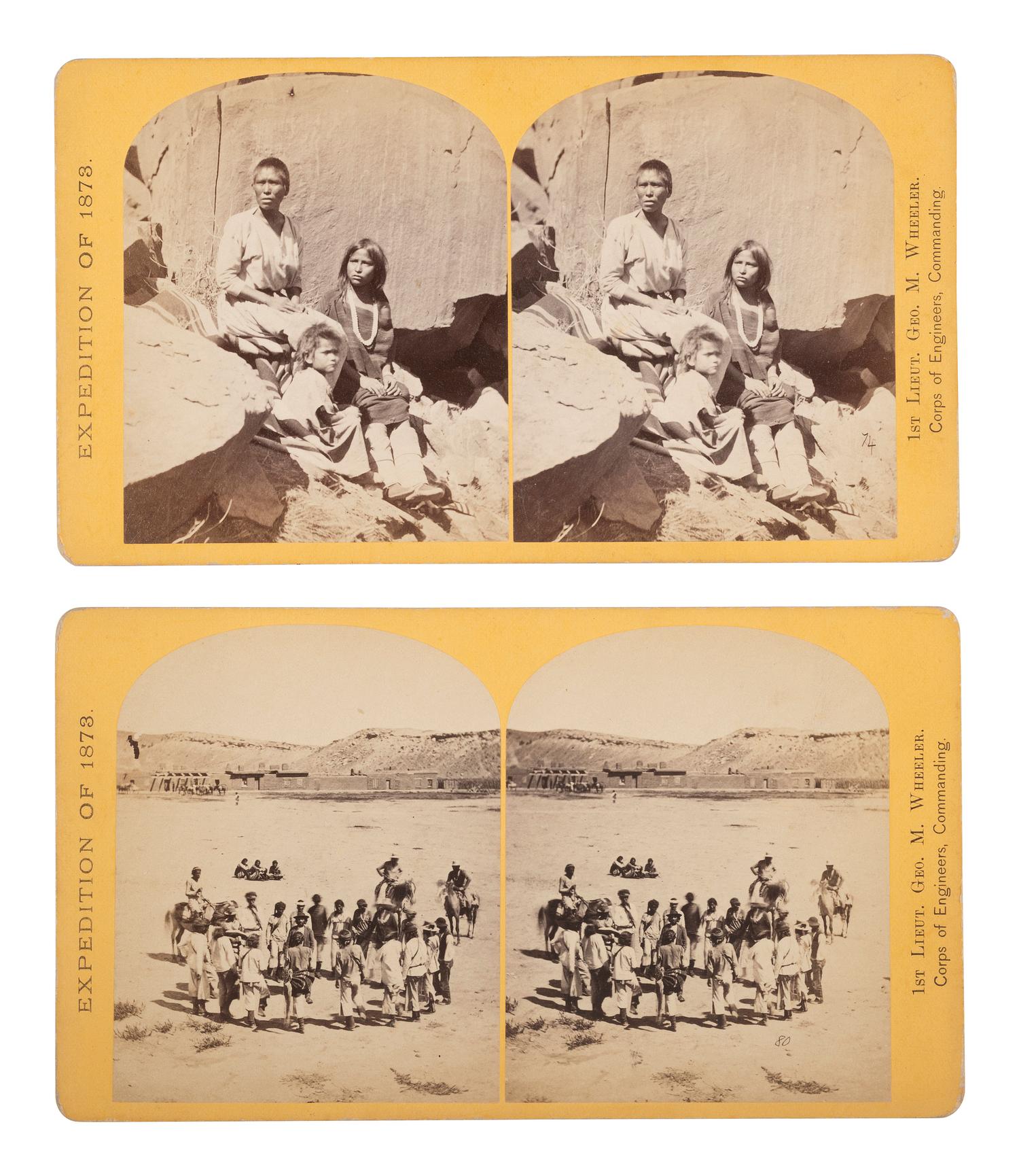 [NATIVE AMERICANS]. O'SULLIVAN, Timothy, photog. 2 Wheeler Expedition stereoviews of SW subjects.