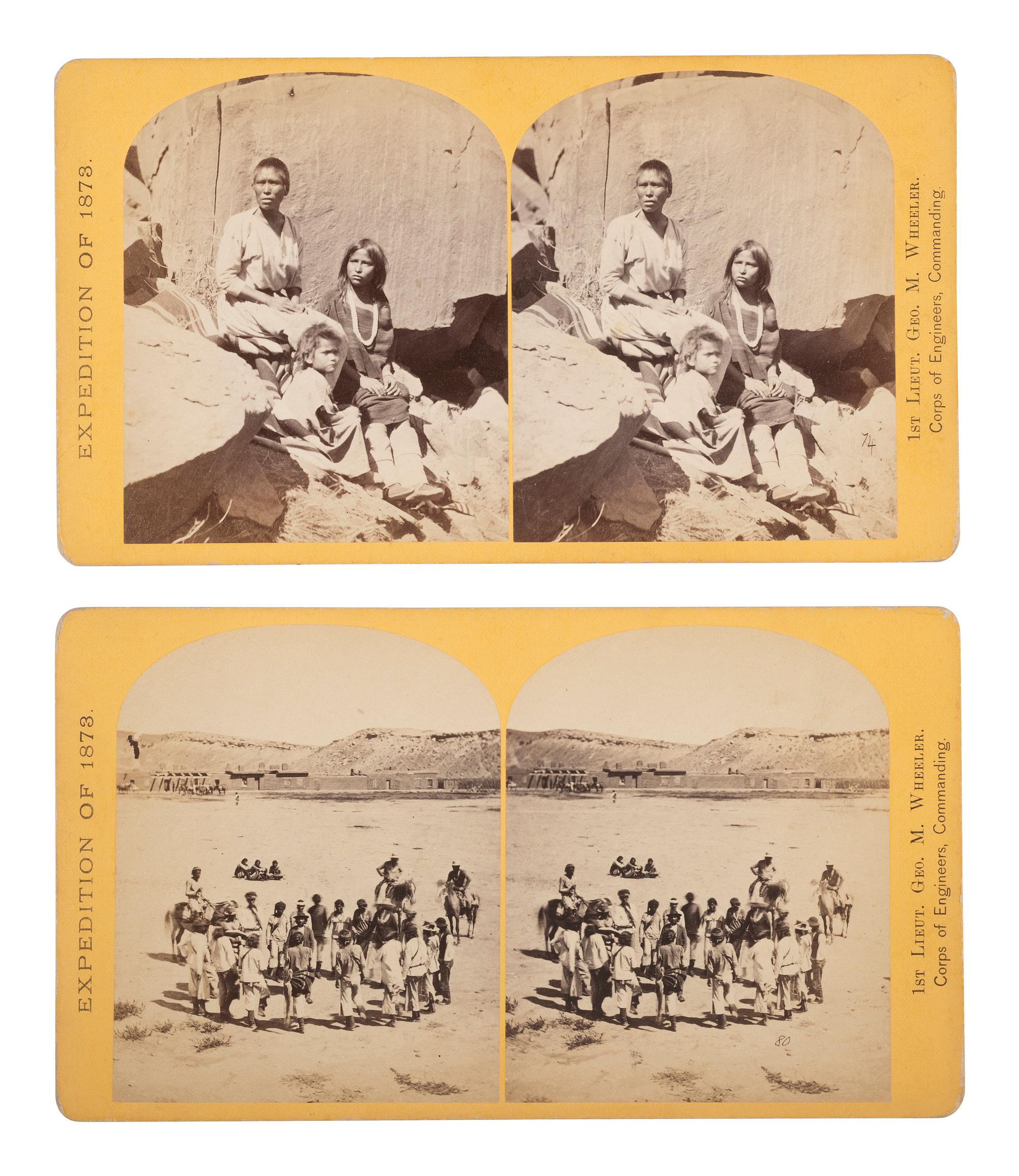 [NATIVE AMERICANS]. O'SULLIVAN, Timothy, photog. 2 Wheeler Expedition stereoviews of SW subjects.