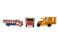 Three Marx Pressed Steel and Tin Truck Toys