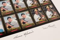 A Group of Seven Uncut Sheets of Signed Home Run Heroes Baseball Cards (Robinson, Banks, Killebrew, Stargell),