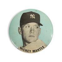 A Large Vintage 1960s Mickey Mantle Pinback Button
