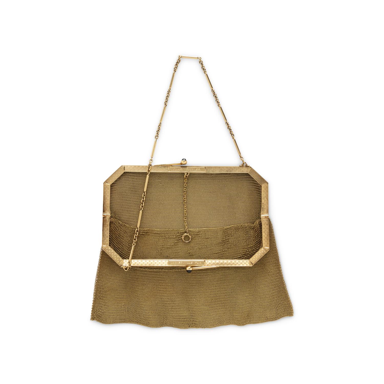 YELLOW GOLD, DIAMOND, AND SAPPHIRE PURSE