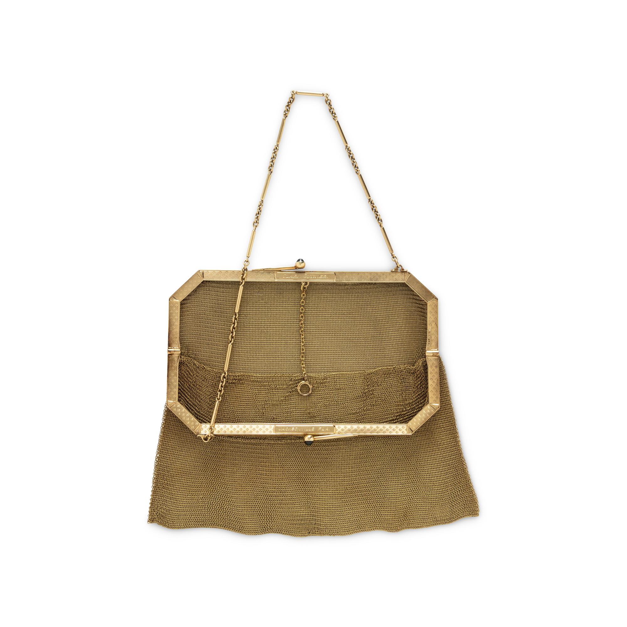 YELLOW GOLD, DIAMOND, AND SAPPHIRE PURSE